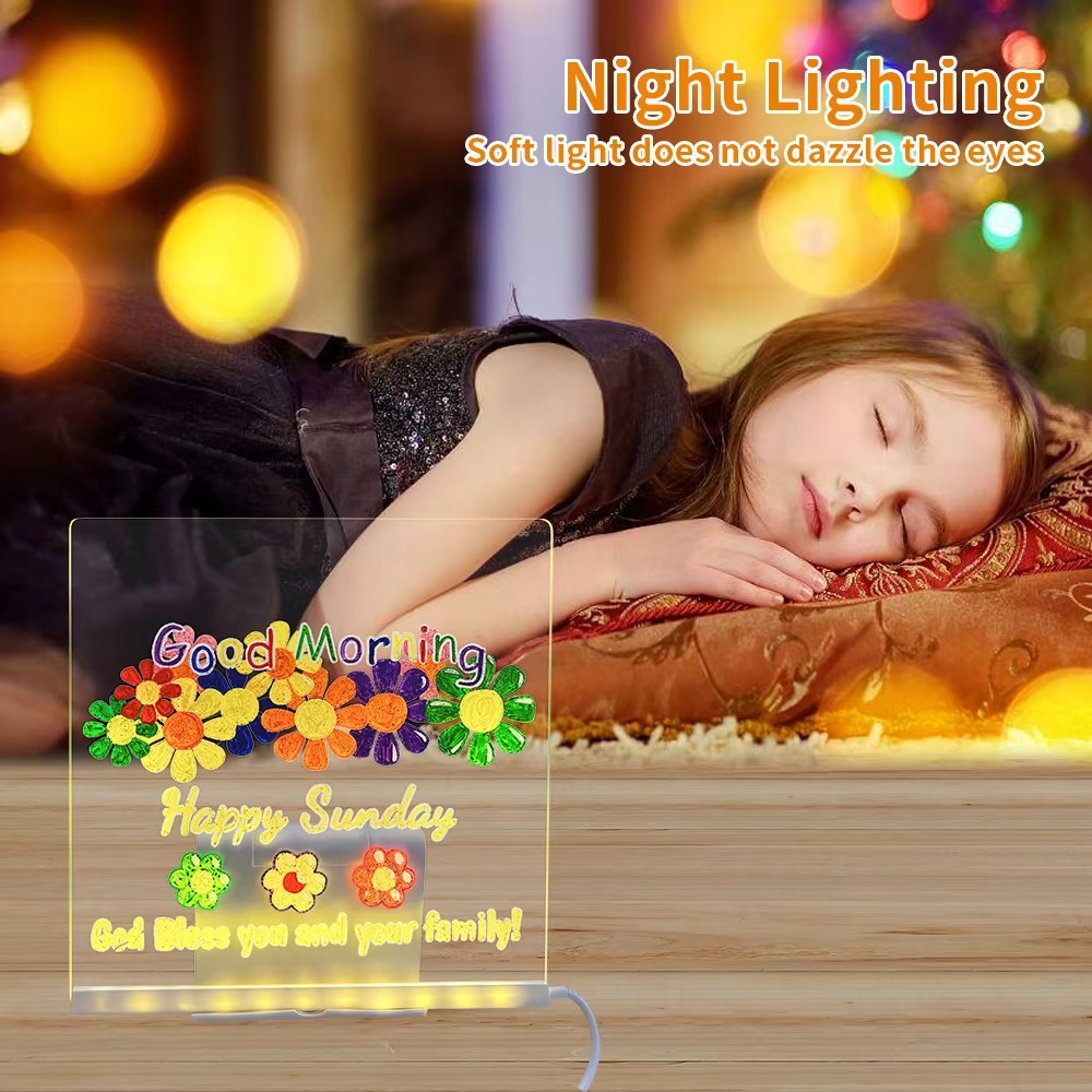 LED Note Board DIY Acrylic Mes - Floating Nightstand With Led Light ulasan dan harga