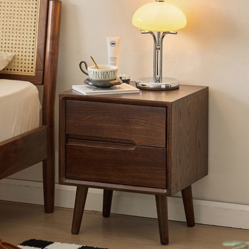 Wooden Bedside Tables Vintage  - Solid Wood Nightstand 2 Drawers ulasan dan harga