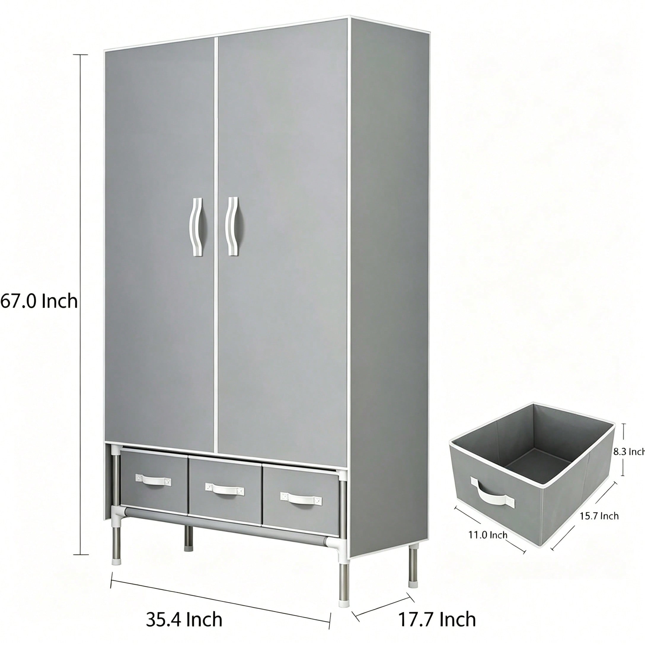 Portable Closet Wardrobe, 57.4 - Wardrobe Closet Portable Fabric Cover ulasan dan harga