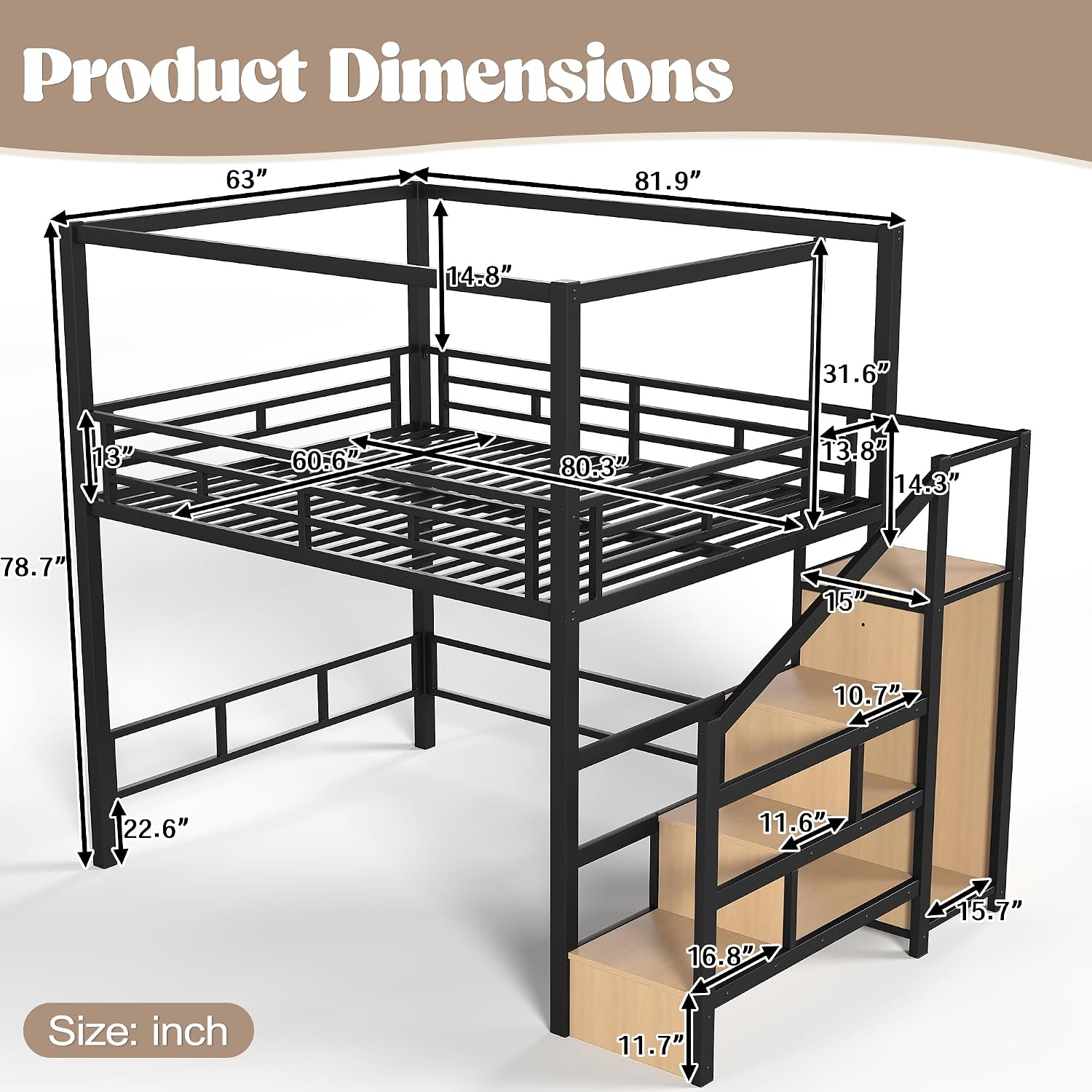 Queen Loft Bed with Storage St - Canopy Bed Frame Metal Queen ulasan dan harga