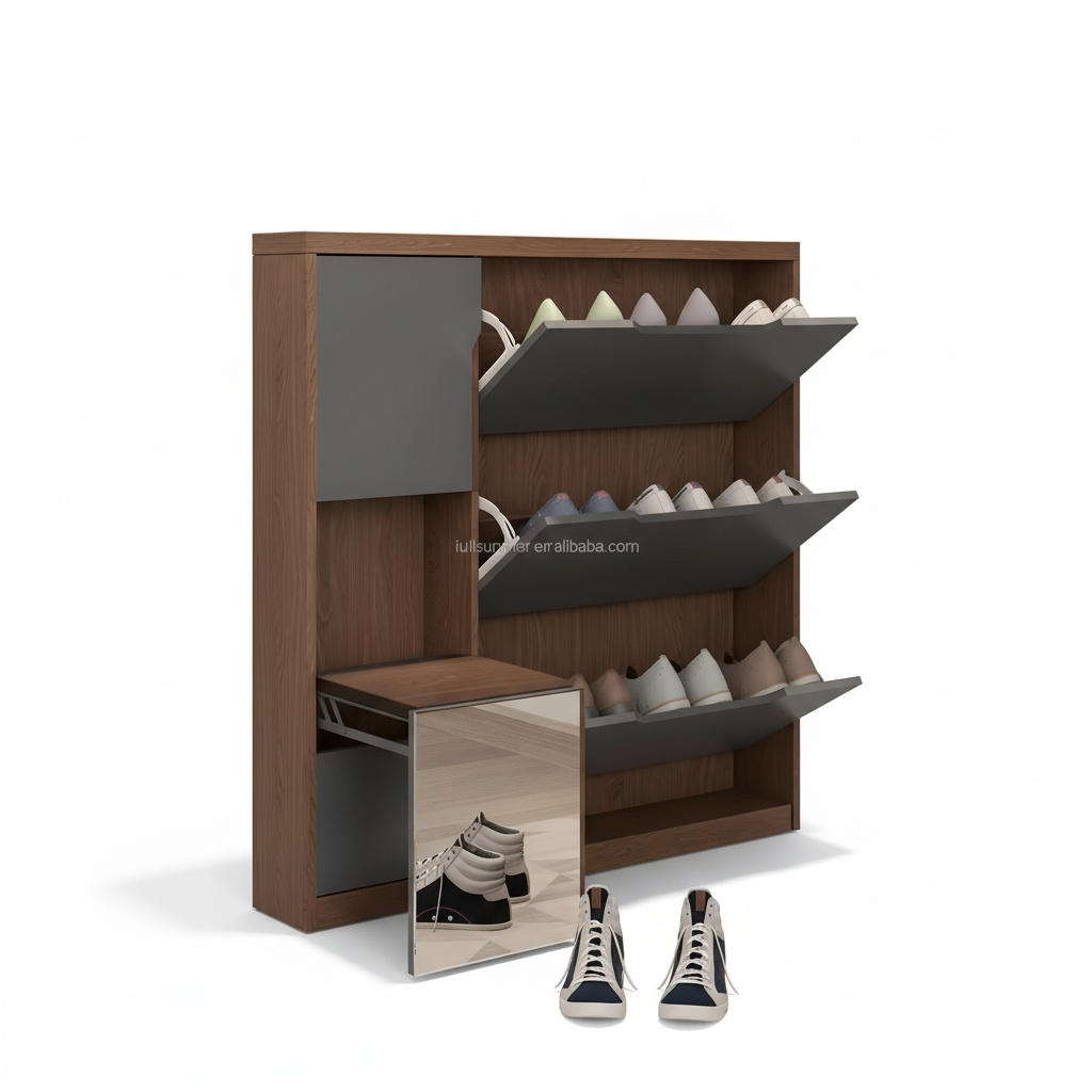 Slim Shoe Cabinet, 17cm/6.7 in - Shoe Rack Cabinet Narrow Entryway ulasan dan harga