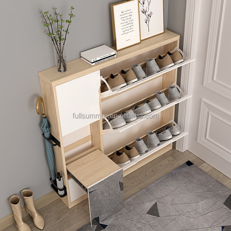 Slim Shoe Cabinet, 17cm/6.7 in - Shoe Rack Cabinet Narrow Entryway ulasan dan harga