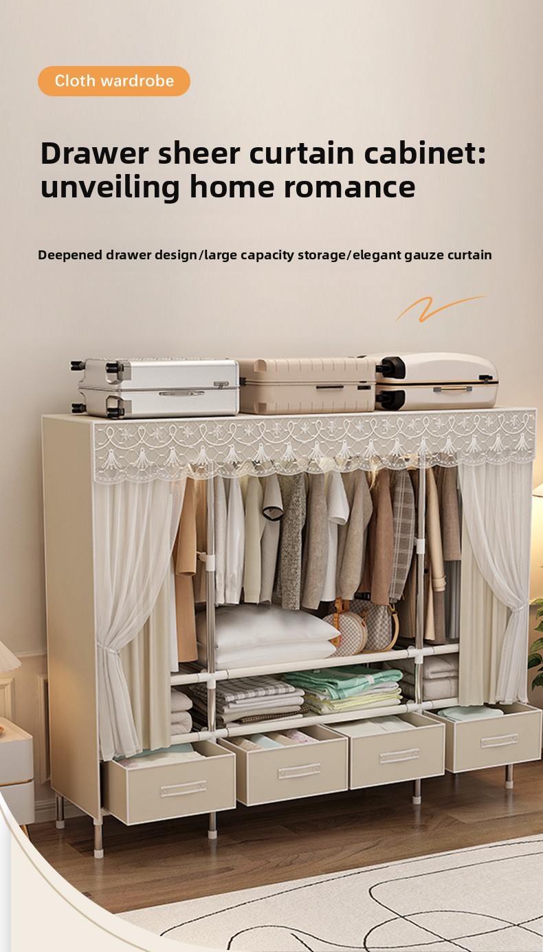 Portable Closet with Cover Fol - Wardrobe Closet Portable Fabric Cover ulasan dan harga