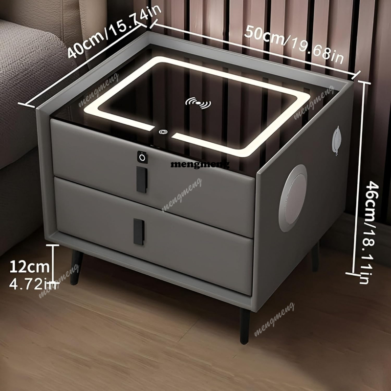 Solid Wood Smart Nightstand Wi - Solid Wood Nightstand 2 Drawers ulasan dan harga
