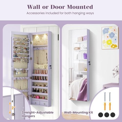 Wall or Door Mounted Jewelry A - Full Length Mirror Jewelry Armoire ulasan dan harga