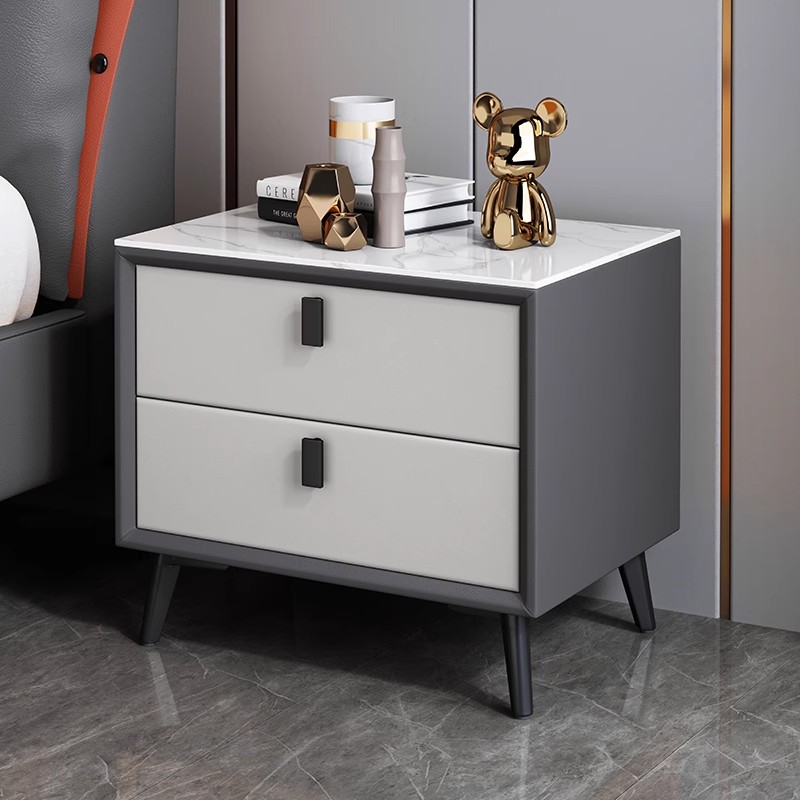 Nordic Style Solid Wood Bedsid - Solid Wood Nightstand 2 Drawers ulasan dan harga