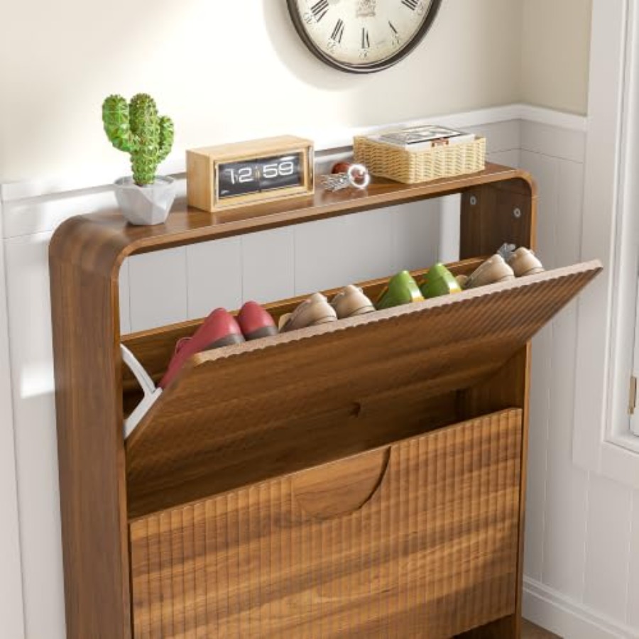Narrow Shoe Cabinet with Entry - Shoe Rack Cabinet Narrow Entryway ulasan dan harga
