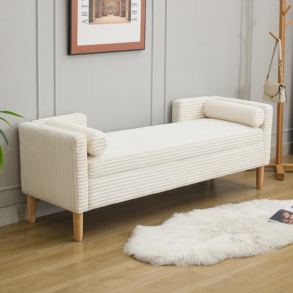 with Wood Leg, End of Bed Benc - Bedroom Furniture ulasan dan harga