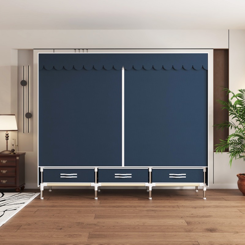 65 Inch Fabric Closet with Dra - Wardrobe Closet Portable Fabric Cover ulasan dan harga