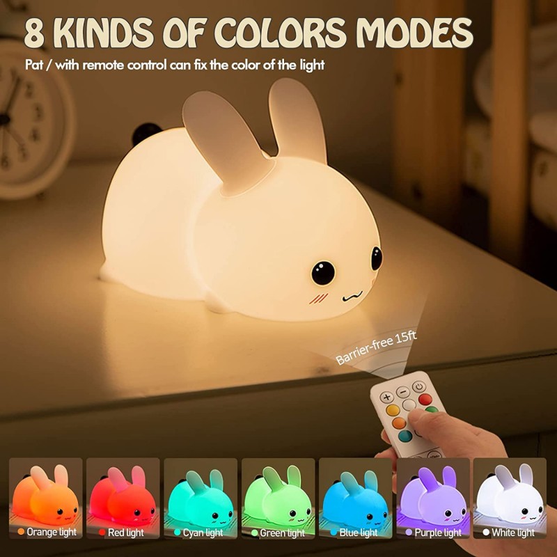 LED Rabbit Night Light Remote  - Floating Nightstand With Led Light ulasan dan harga