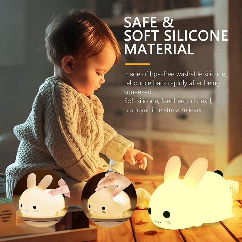 LED Rabbit Night Light Remote  - Floating Nightstand With Led Light ulasan dan harga