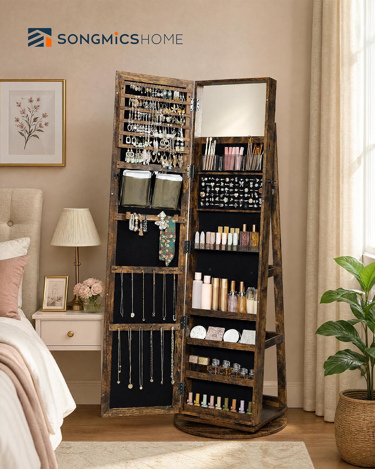 Standing Jewelry Cabinet, Full - Full Length Mirror Jewelry Armoire ulasan dan harga