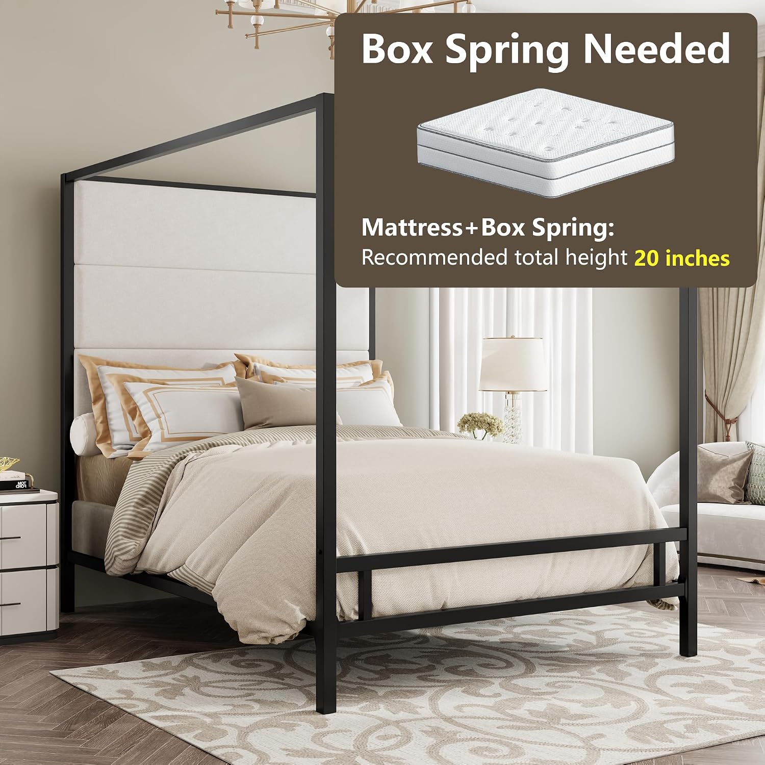 Queen Canopy Bed Tall Velvet U - Canopy Bed Frame Metal Queen ulasan dan harga