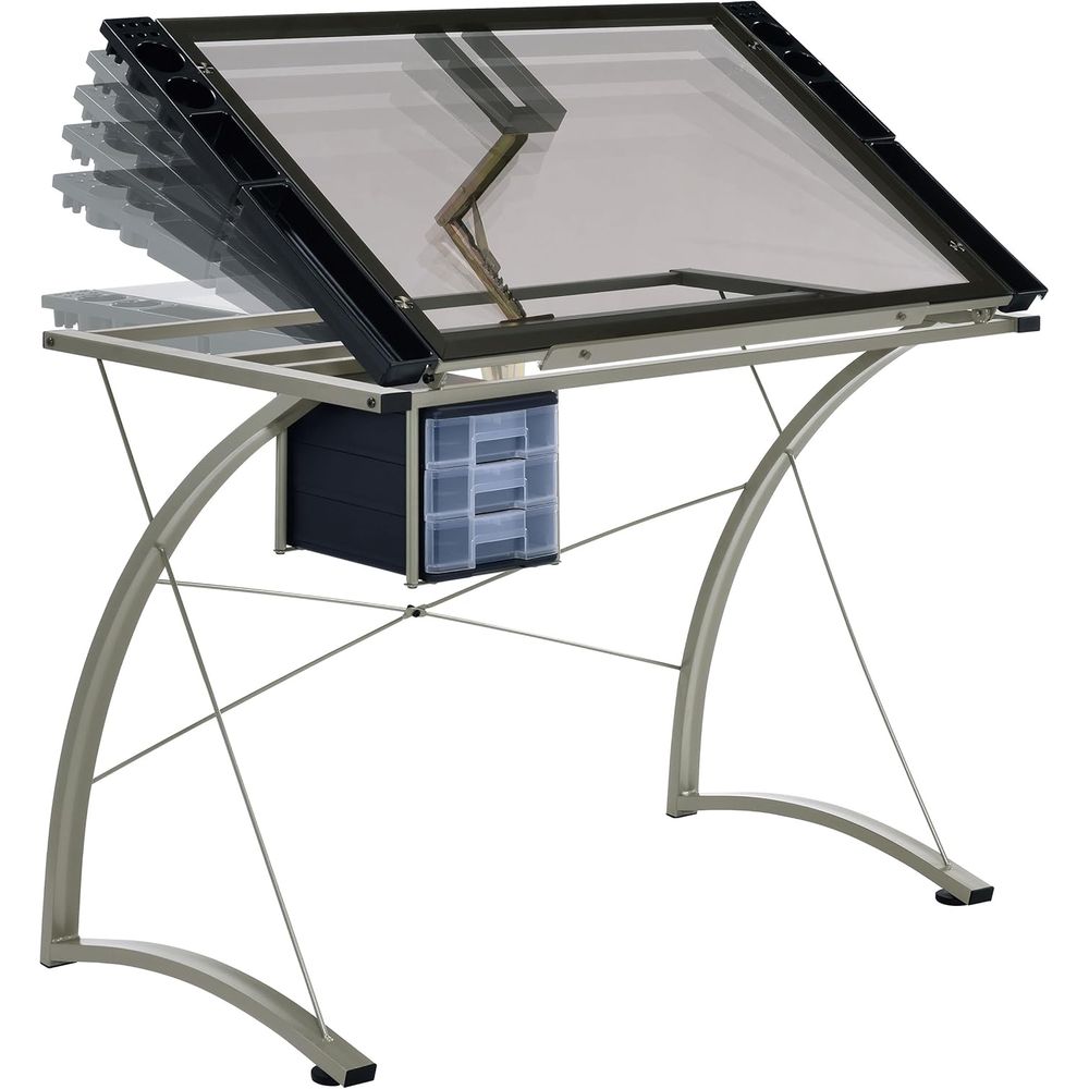 41-Inch Metal and Glass Drafti - Tables ulasan dan harga