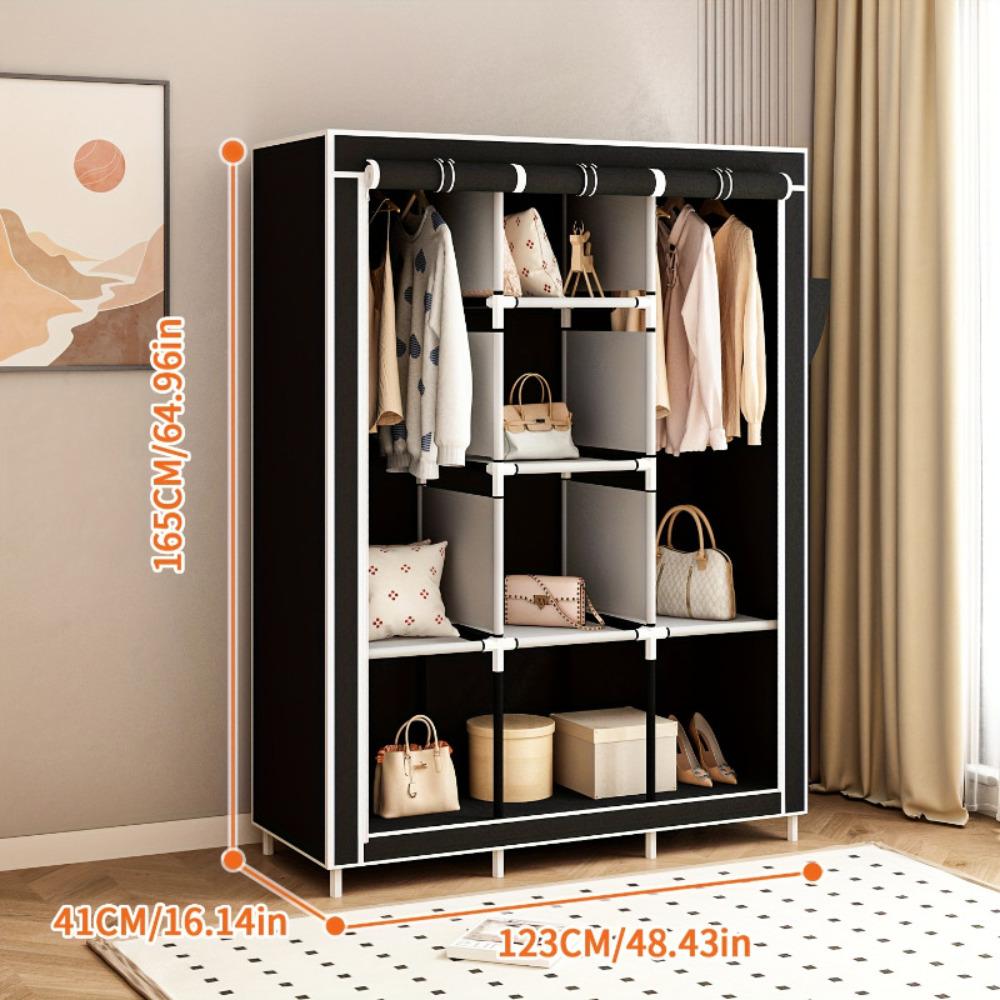 64 Inch Portable Clothes Wardr - Wardrobe Closet Portable Fabric Cover ulasan dan harga