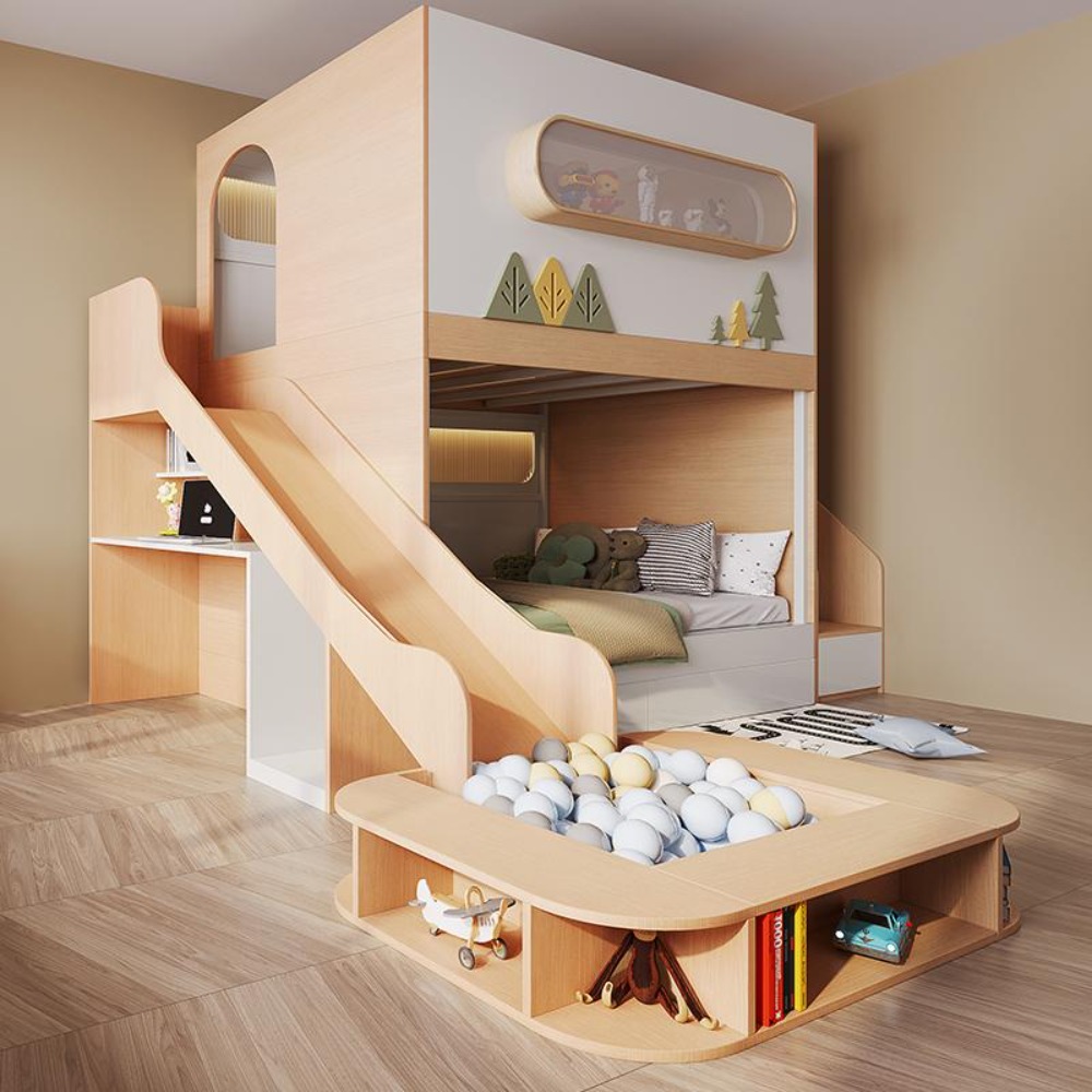 Space Capsule Treehouse Bunk B - Bunk Bed With Stairs And Slide ulasan dan harga