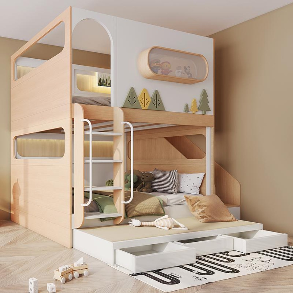 Space Capsule Treehouse Bunk B - Bunk Bed With Stairs And Slide ulasan dan harga