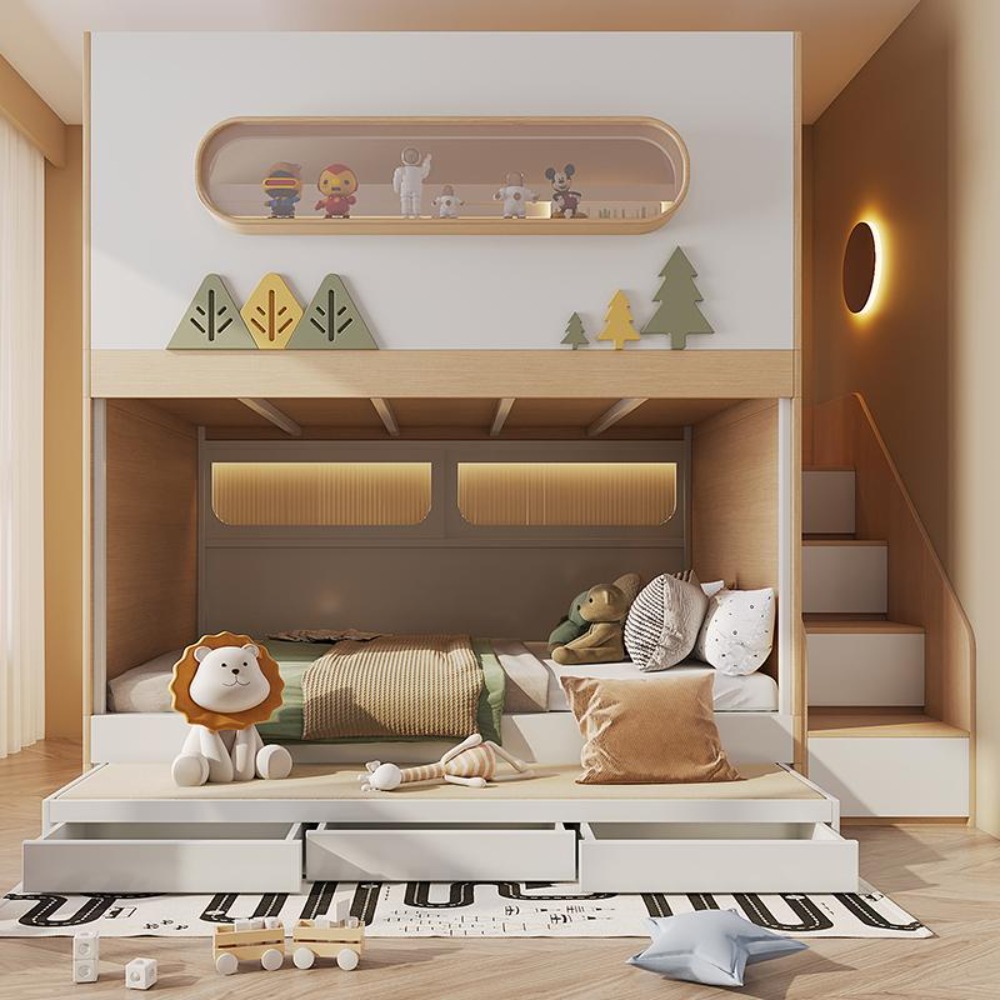 Space Capsule Treehouse Bunk B - Bunk Bed With Stairs And Slide ulasan dan harga