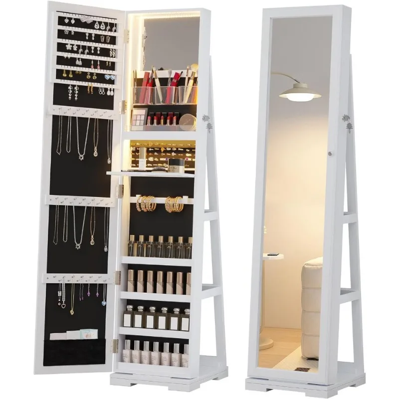LED Jewelry Armoire with Full  - Full Length Mirror Jewelry Armoire ulasan dan harga