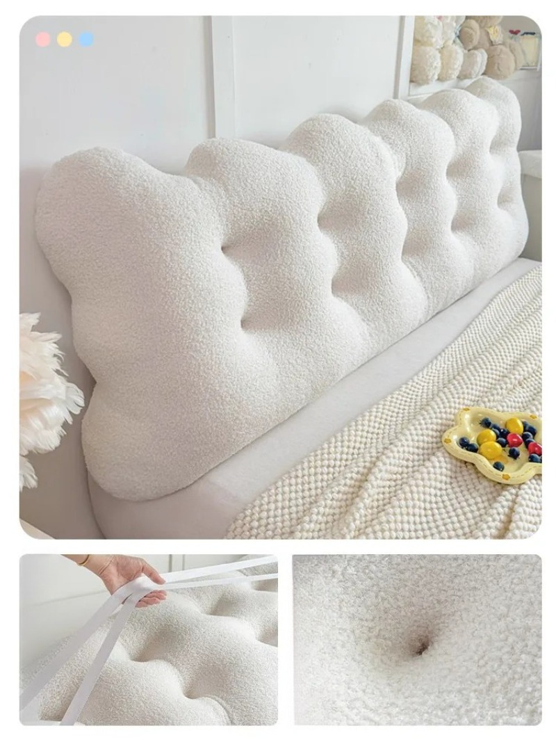 90x50x15cm Teddy Fleece Headbo - Headboard Cushion Backrest Tatami ulasan dan harga
