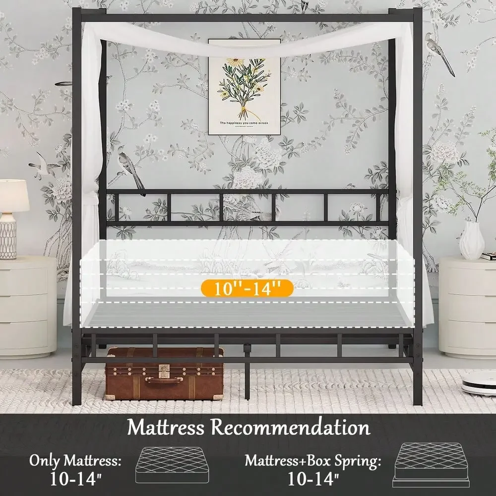 Metal Canopy Bed Frame, Queen  - Canopy Bed Frame Metal Queen ulasan dan harga