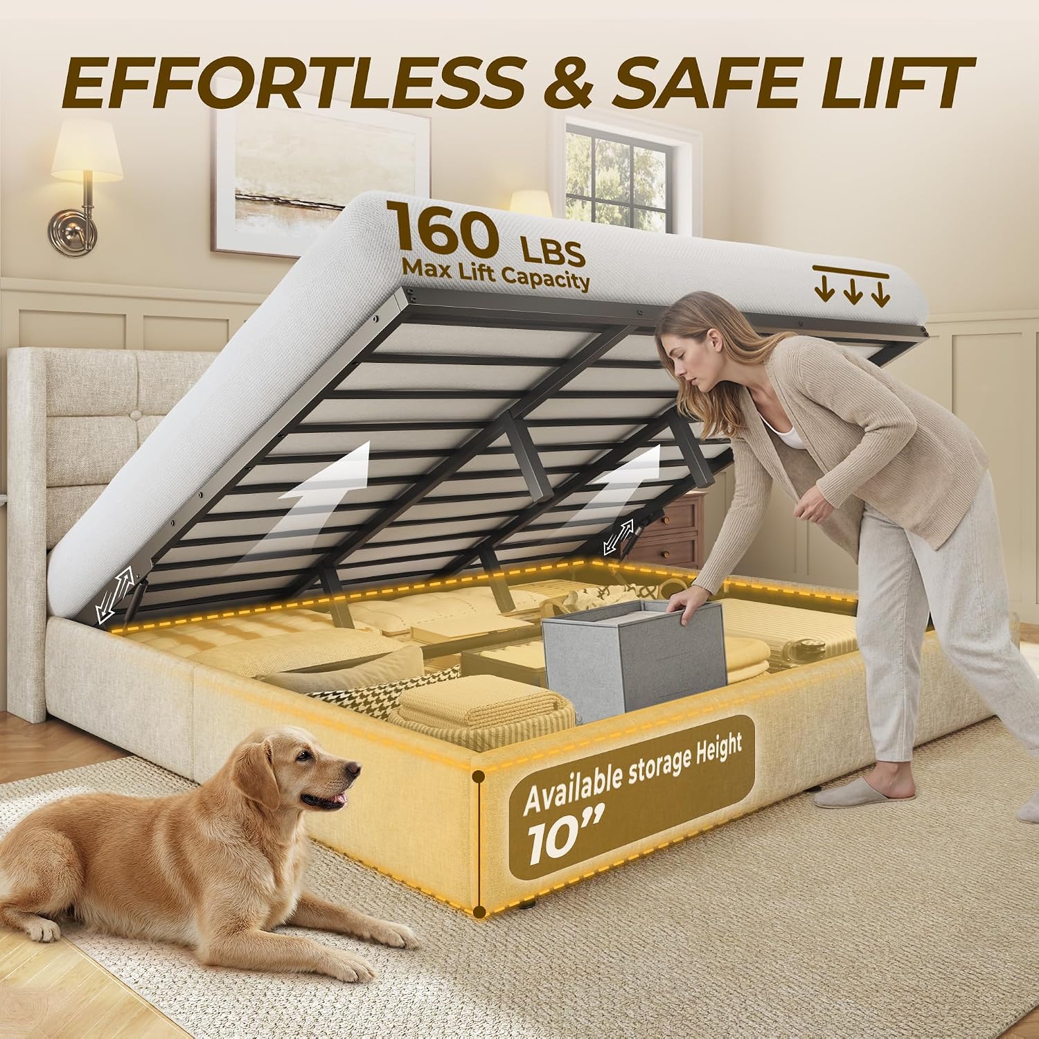 King Size Lift Storage Bed Fra - Gas Lift Storage Bed Hydraulic ulasan dan harga