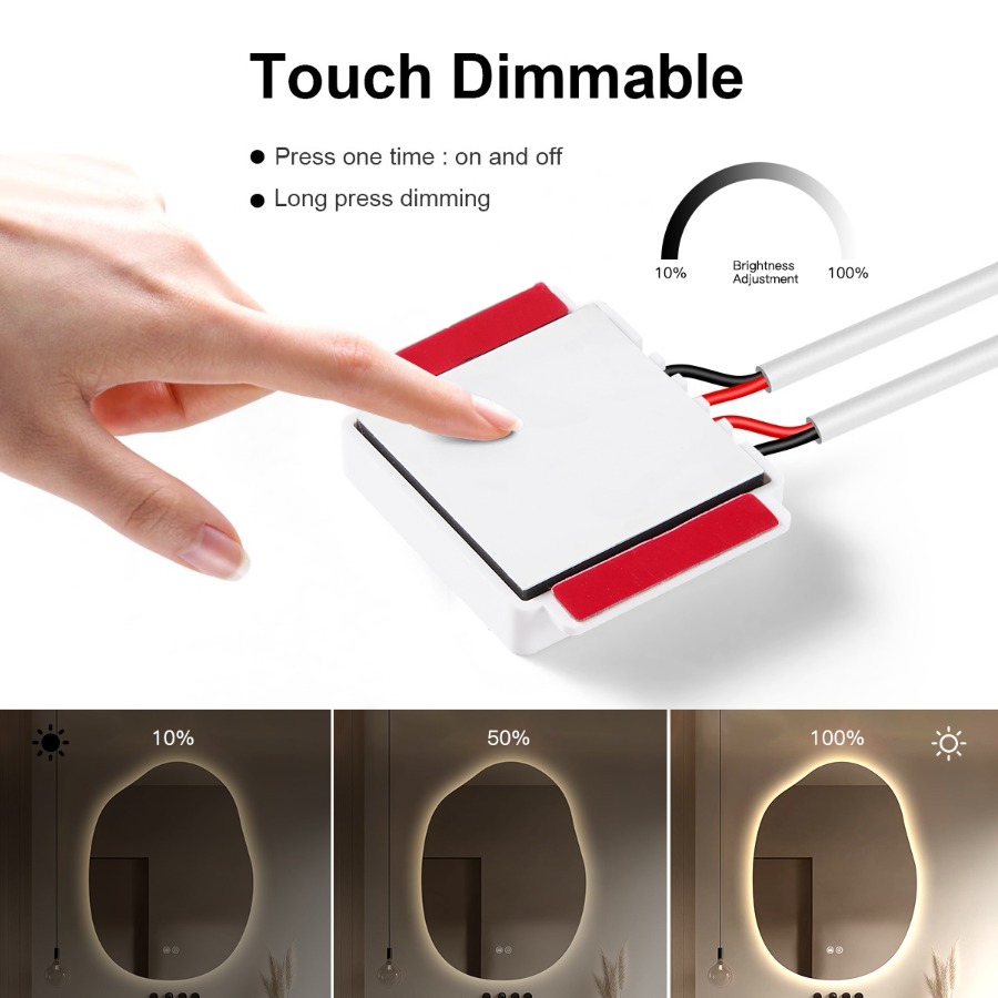 1 Set Dimmable Touch Control B - Dressing Table Vanity With Lighted Mirror ulasan dan harga