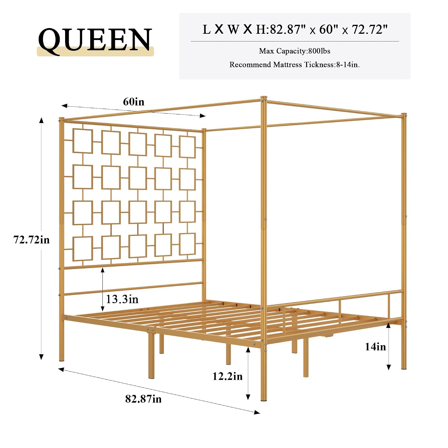 Queen Canopy Bed Frame Metal F - Canopy Bed Frame Metal Queen ulasan dan harga