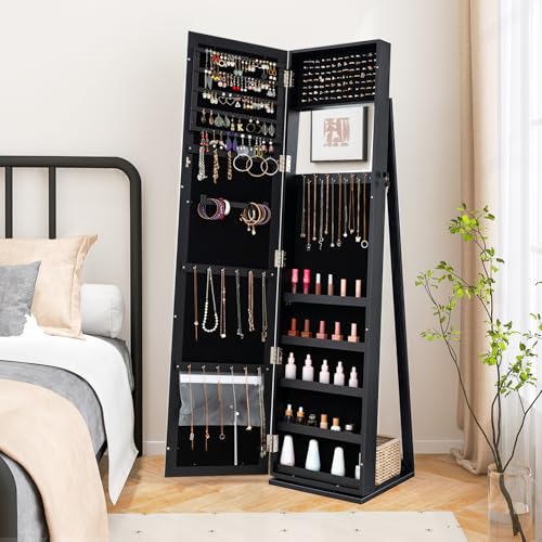 Jewelry Armoire Cabinet with 6 - Full Length Mirror Jewelry Armoire ulasan dan harga