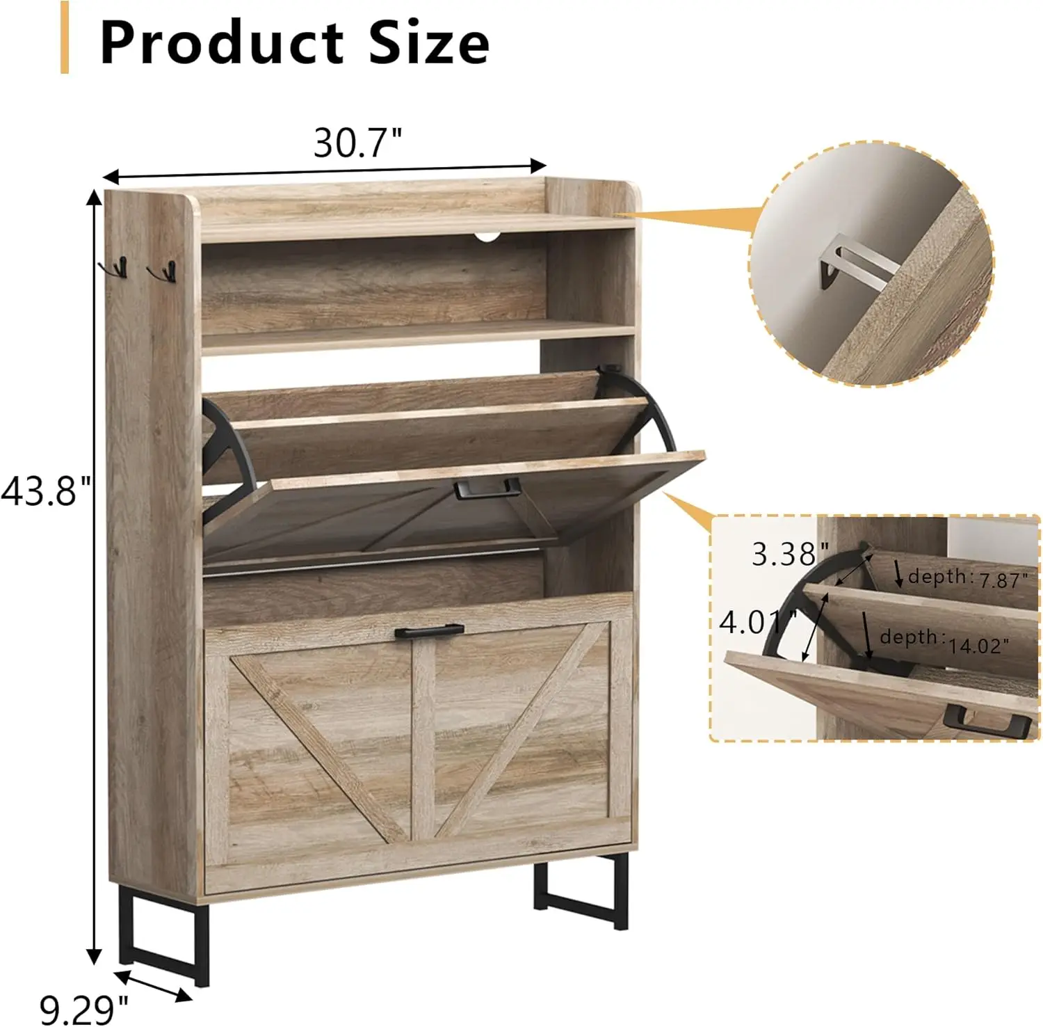 Shoe Cabinet with 2 Flip Drawe - Shoe Rack Cabinet Narrow Entryway ulasan dan harga