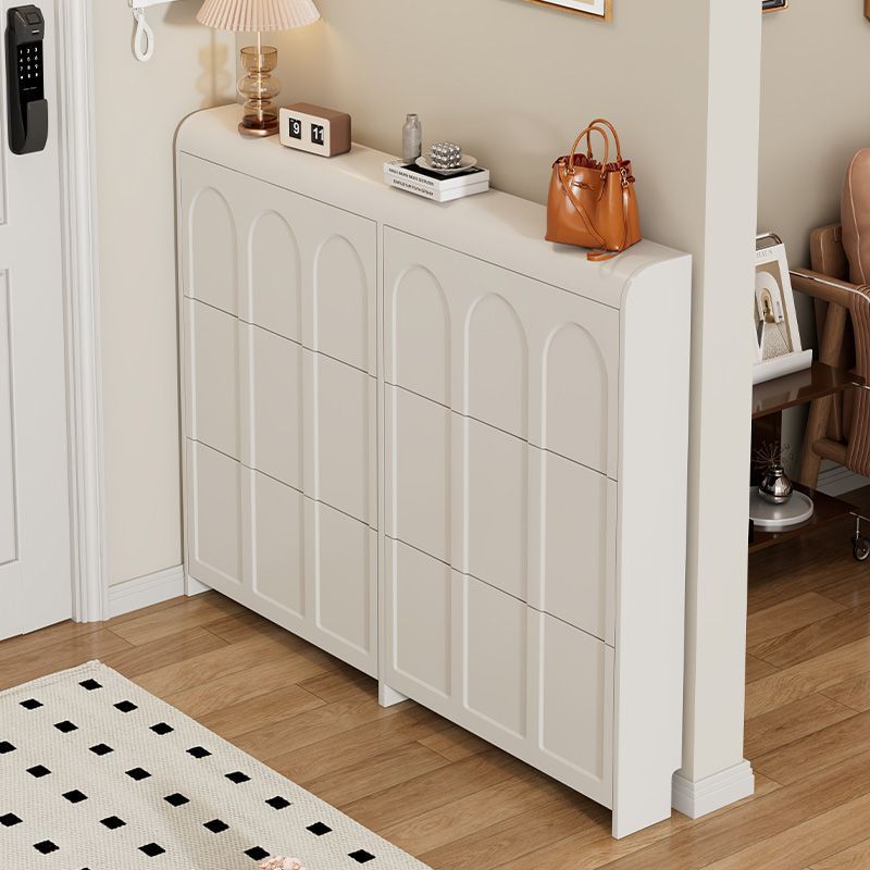 Shoe Cabinet, Modern Cream Woo - Shoe Rack Cabinet Narrow Entryway ulasan dan harga