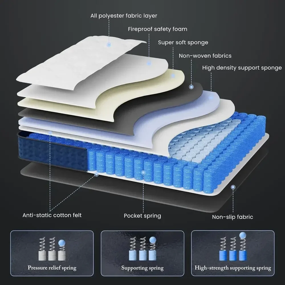 12 Inch Hybrid Mattress Queen  - Memory Foam Mattress In A Box Queen ulasan dan harga
