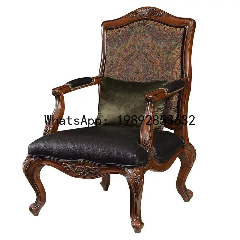 H5.15  all-solid wood sofa lea - Chairs ulasan dan harga