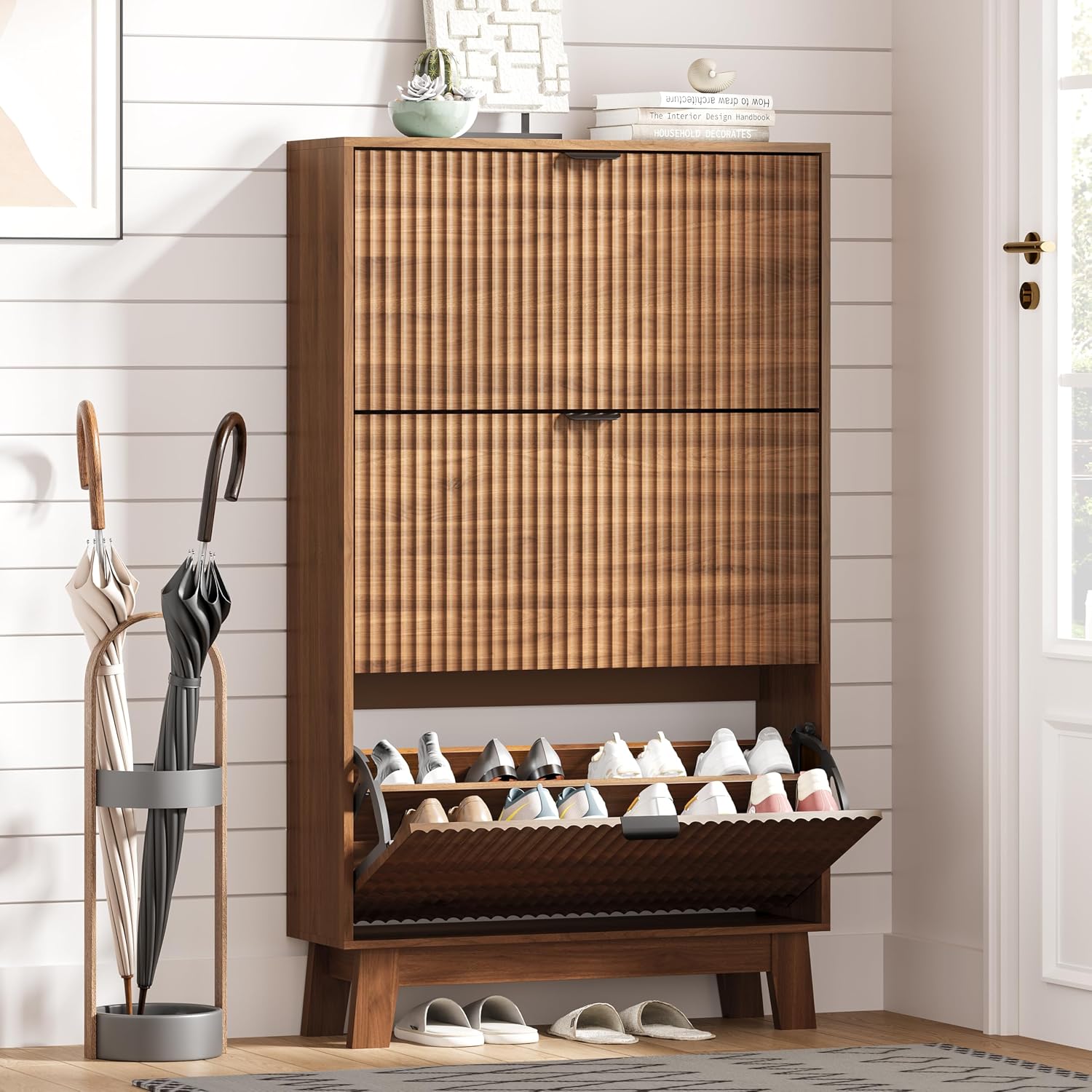 Entryway Shoe Cabinet Storage  - Shoe Rack Cabinet Narrow Entryway ulasan dan harga