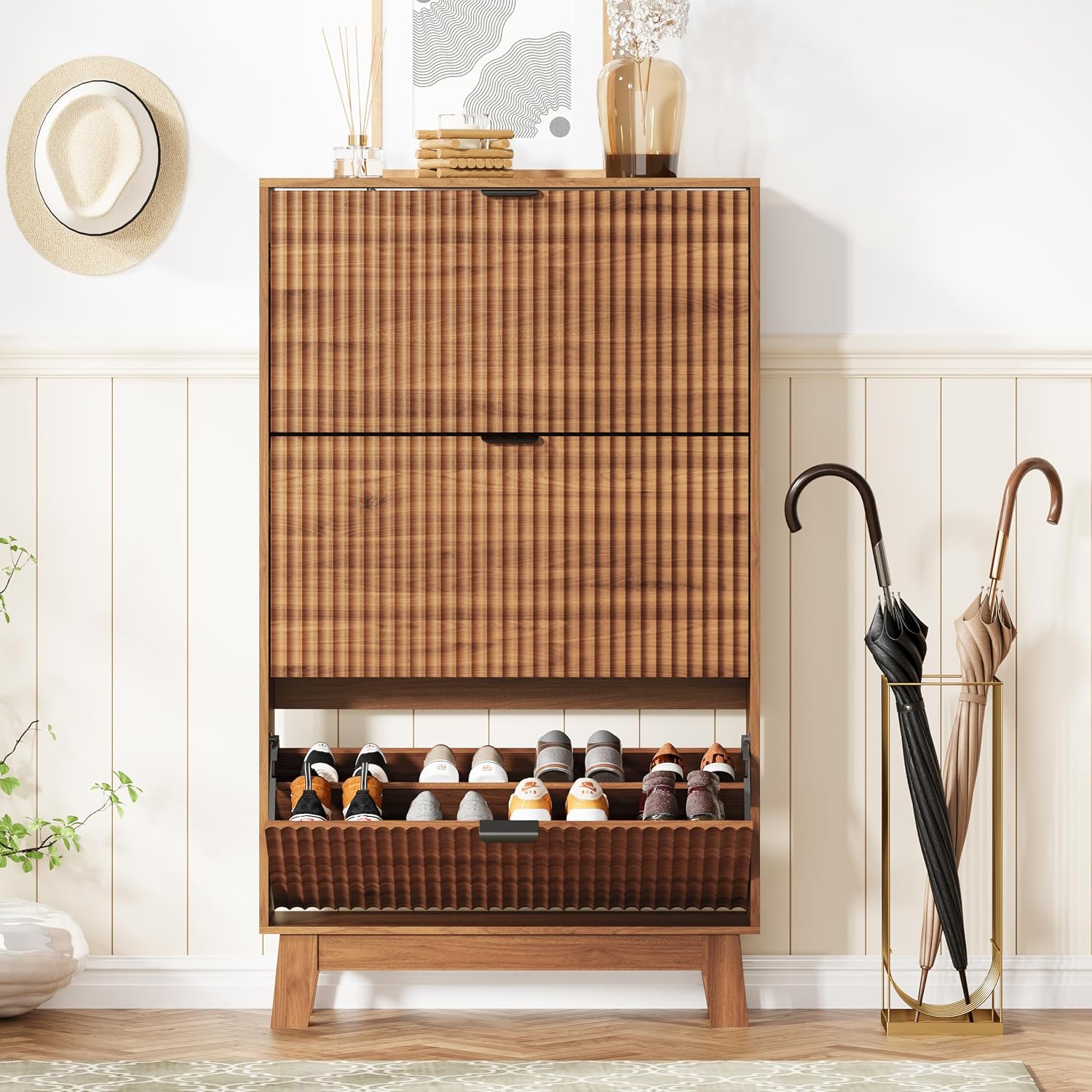 Entryway Shoe Cabinet Storage  - Shoe Rack Cabinet Narrow Entryway ulasan dan harga