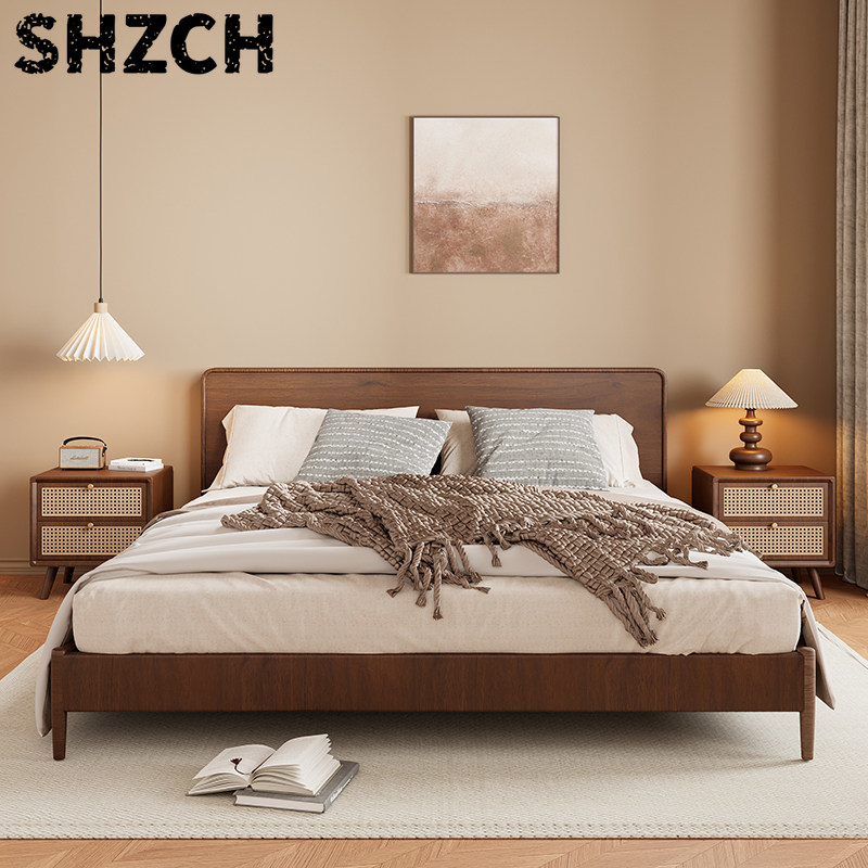 Solid Wood Nightstand with Wov - Solid Wood Nightstand 2 Drawers ulasan dan harga