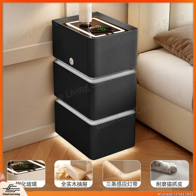 Ultra Narrow Floating Nightsta - Floating Nightstand With Led Light ulasan dan harga