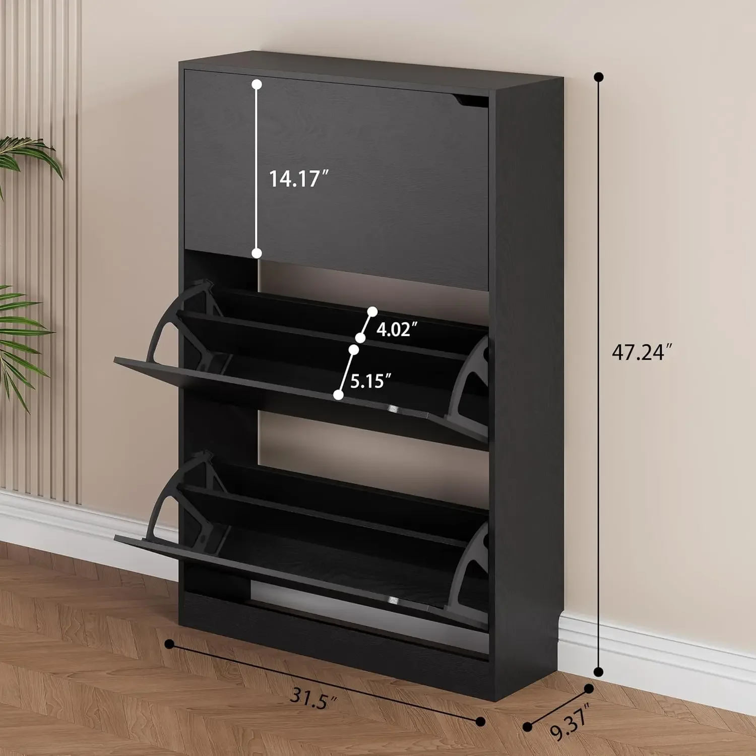 Shoe Storage Cabinet, Wood Sho - Shoe Rack Cabinet Narrow Entryway ulasan dan harga