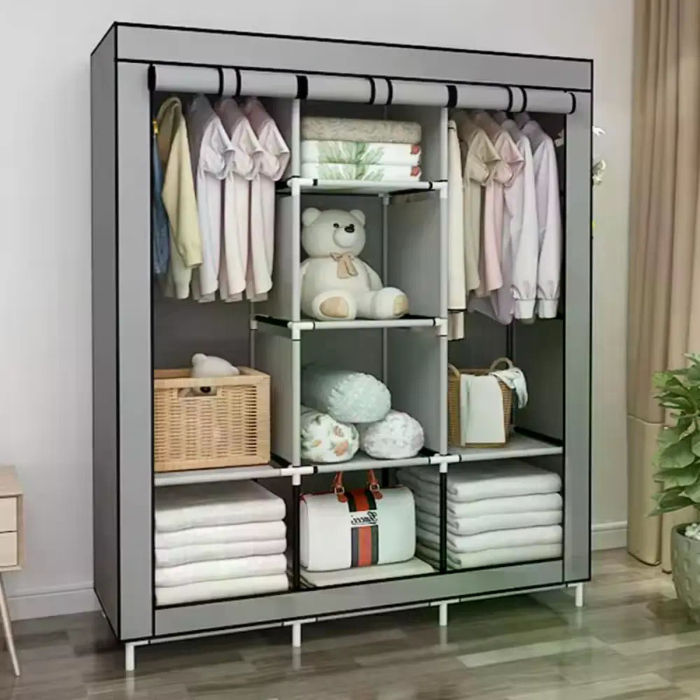 64-in Portable Covered Non-Wov - Wardrobe Closet Portable Fabric Cover ulasan dan harga