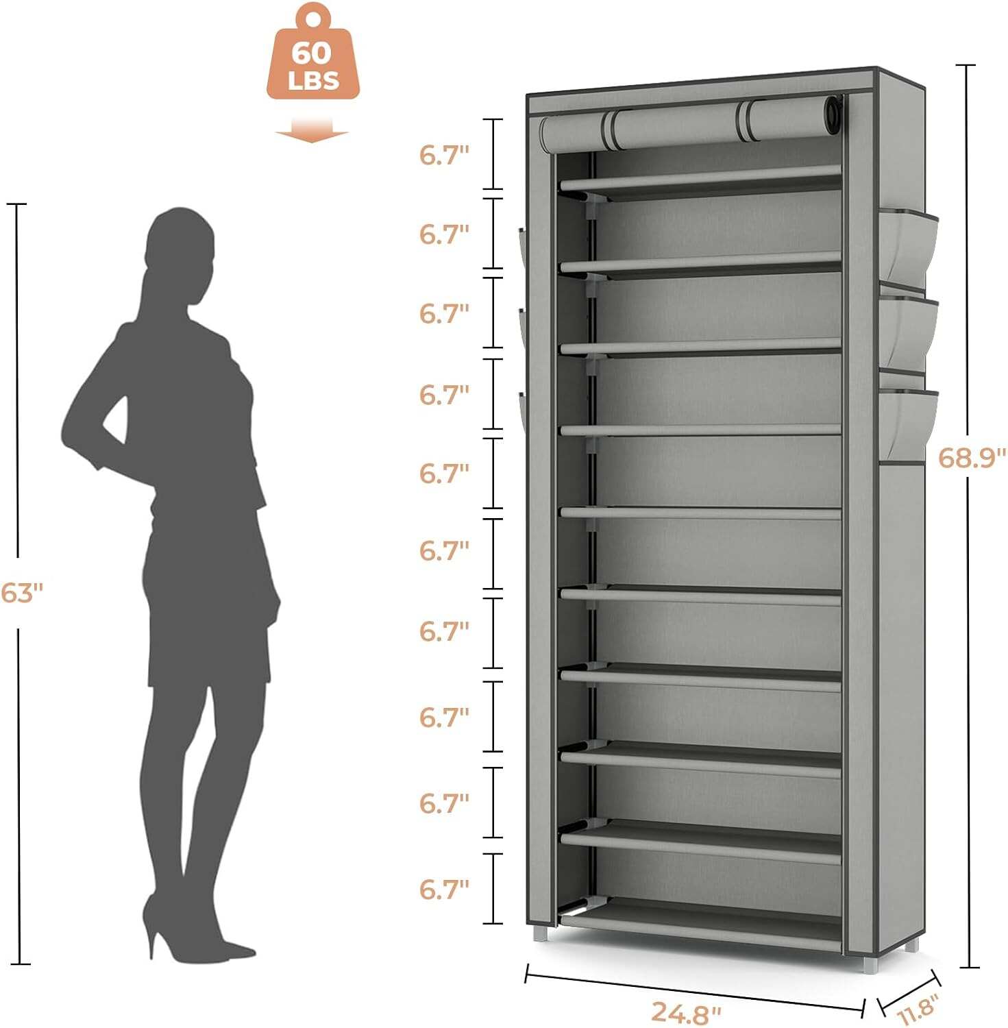 Vertical Narrow Shoe Rack Orga - Shoe Rack Cabinet Narrow Entryway ulasan dan harga